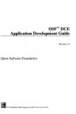 Cover of OSF DCE Application Development Guide