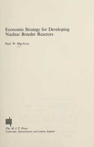 Book cover for Economic Strategy for Developing Nuclear Breeder Reactors