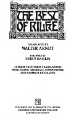 Cover of The Best of Rilke