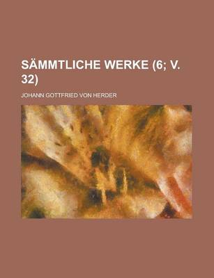 Book cover for Sammtliche Werke (6; V. 32)