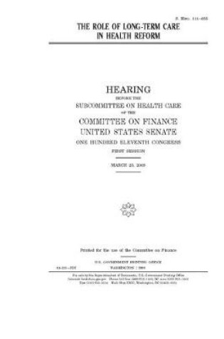 Cover of The role of long-term care in health reform