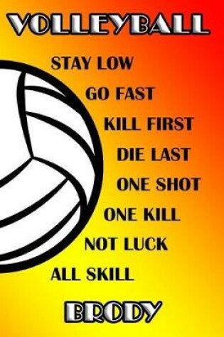 Cover of Volleyball Stay Low Go Fast Kill First Die Last One Shot One Kill Not Luck All Skill Brody