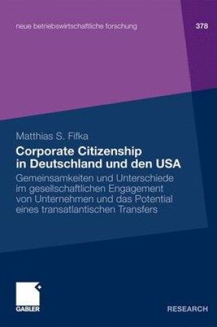 Cover of Corporate Citizenship in Deutschland Und Den USA