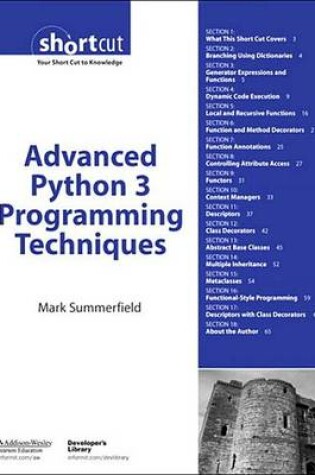 Cover of Advanced Python 3 Programming Techniques (Digital Short Cut)