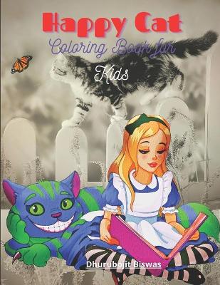 Book cover for Happy Cat Coloring Book for Kids