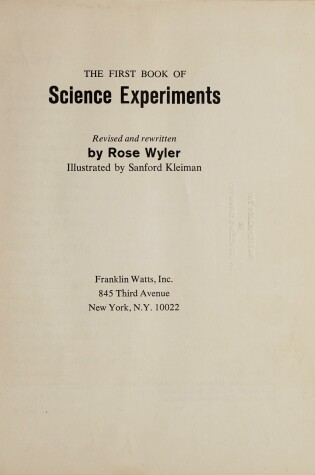 Cover of The First Book of Science Experiments