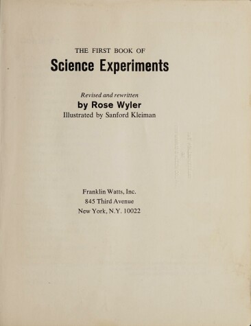 Book cover for The First Book of Science Experiments