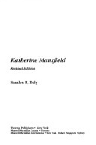 Cover of Katherine Mansfield