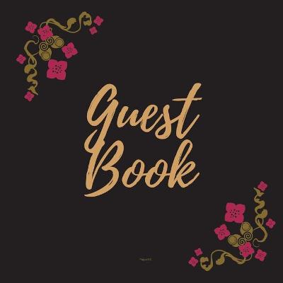 Book cover for Guest Book - Gold Frame #18 For any occasion Light Green Color Pages 8.5 x 8.5 Inches 82 pages
