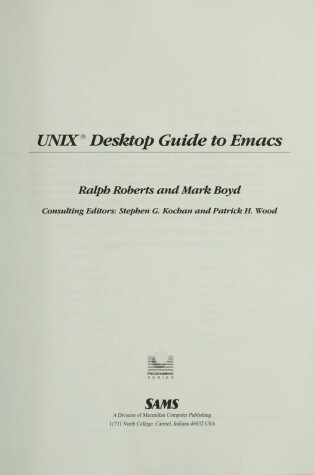 Cover of Unix Desk Top Guide to Emacs