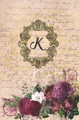 Book cover for Simply Dots Dot Journal Notebook - Gilded Romance - Personalized Monogram Letter K