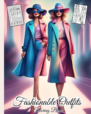 Book cover for Fashionable Outfits Coloring Book