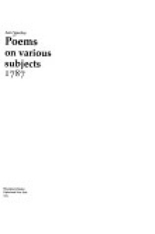 Cover of Poems on Various Subjects