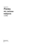 Book cover for Poems on Various Subjects