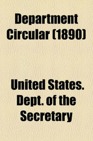 Cover of Department Circular (1890)