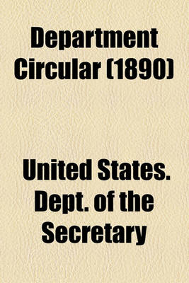 Book cover for Department Circular (1890)