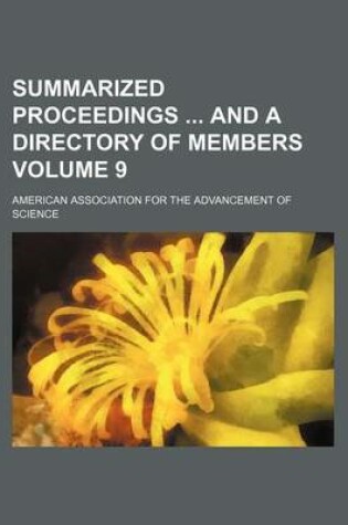 Cover of Summarized Proceedings and a Directory of Members Volume 9