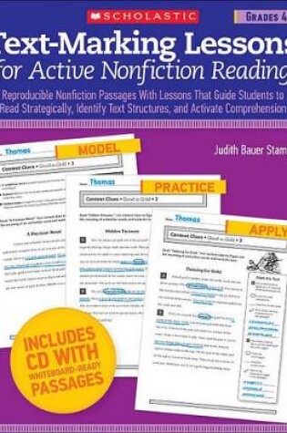 Cover of Text-Marking Lessons for Active Nonfiction Reading Grades 4-8- Reproducible Nonfiction Passages with