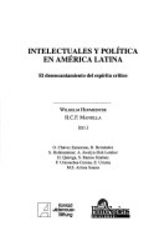 Cover of Intelectuales y Politica En America Latina