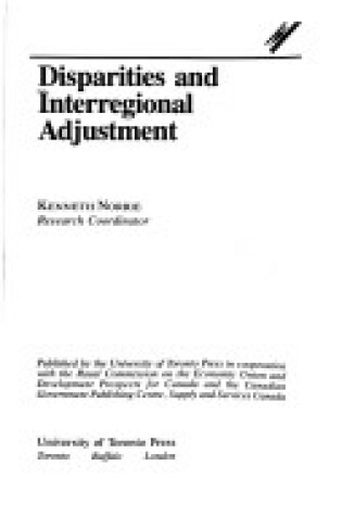 Cover of Disparities and Interregional Adjustment