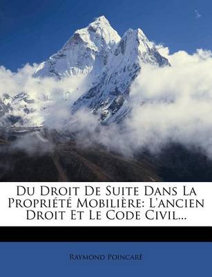 Book cover for Du Droit de Suite Dans La Propriete Mobiliere