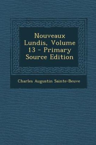 Cover of Nouveaux Lundis, Volume 13