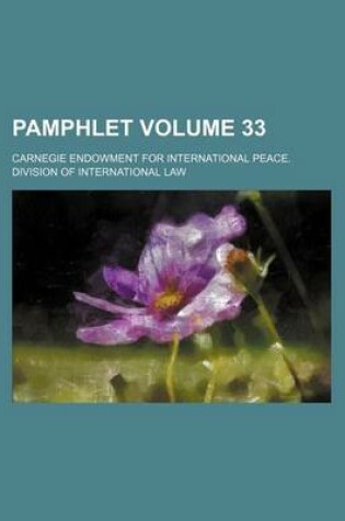 Cover of Pamphlet Volume 33