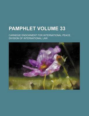 Book cover for Pamphlet Volume 33