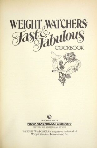 Book cover for Weight Watchers : Weight Watchers Fast & Fabulous Cookbk