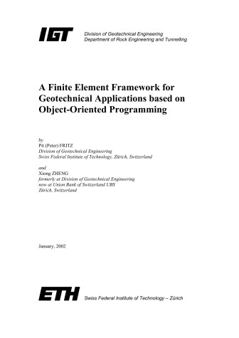 Book cover for A Finite Element Framework for Geotechnical Applications Based on Object-orientated Programming