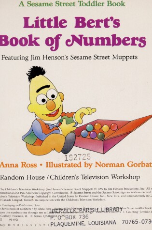 Cover of Sesst-Little Berts Book of Numbers#