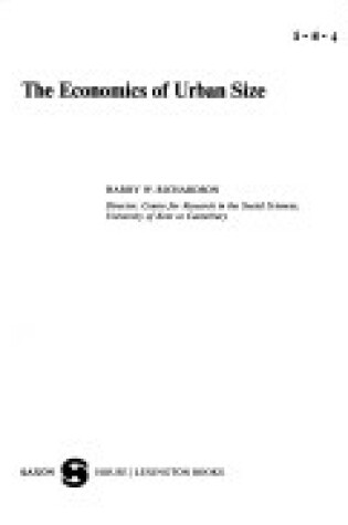 Cover of Economics of Urban Size