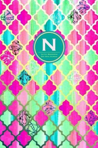Cover of Initial N Monogram Journal - Dot Grid, Moroccan Pink Green