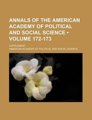 Book cover for Annals of the American Academy of Political and Social Science (Volume 172-173); Supplement