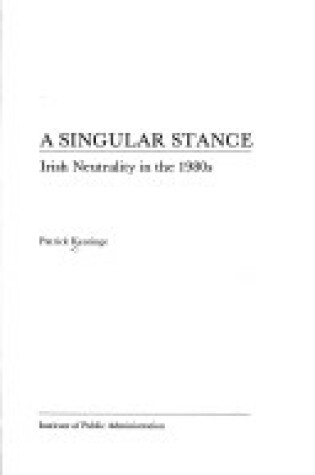 Cover of A Singular Stance