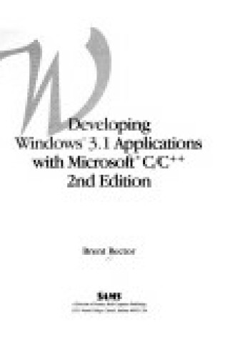 Cover of Developing Windows 3.1 Applications with Microsoft Sdk