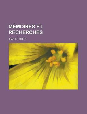 Book cover for Memoires Et Recherches