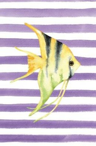 Cover of Yellow Angelfish Watercolor Stripe Journal, Graph Paper