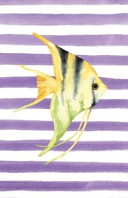 Book cover for Yellow Angelfish Watercolor Stripe Journal, Graph Paper