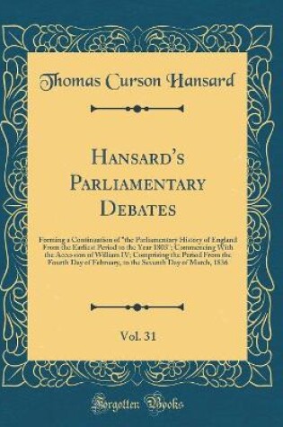 Cover of Hansard's Parliamentary Debates, Vol. 31