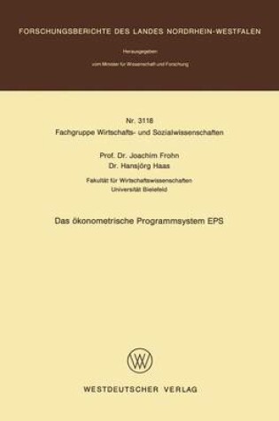 Cover of Das ökonometrische Programmsystem EPS