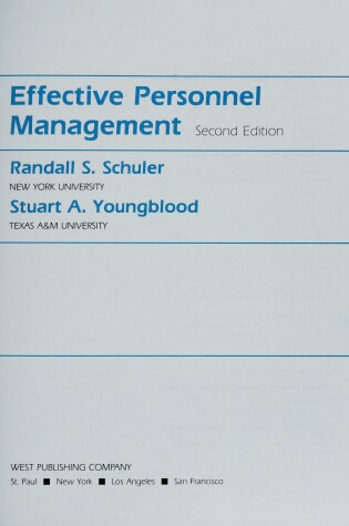 Cover of Effective Personnel Management Second Ed