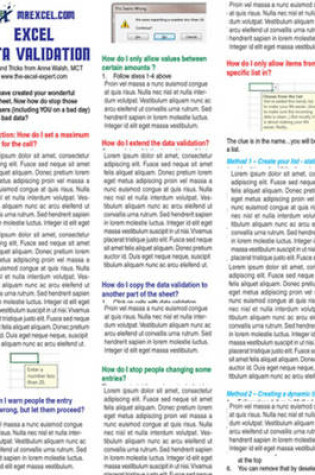 Cover of Excel Data Validation Tip Card