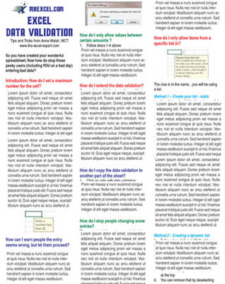 Book cover for Excel Data Validation Tip Card