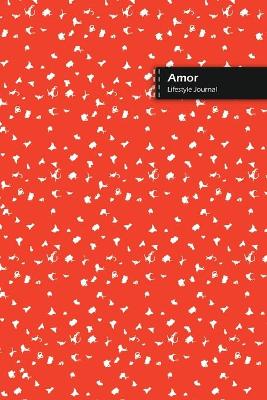 Book cover for Amor Lifestyle Journal, Blank Write-in Notebook, Dotted Lines, Wide Ruled, Size (A5) 6 x 9 In (Orange)