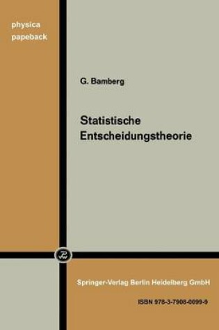 Cover of Statistische Entscheidungstheorie