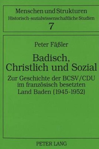 Cover of Badisch, Christlich Und Sozial