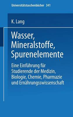 Book cover for Wasser, Mineralstoffe, Spurenelemente