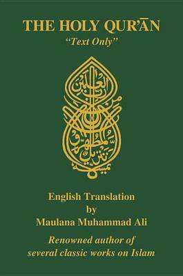 Book cover for The Holy Quran, English Translation, Atext Onlya