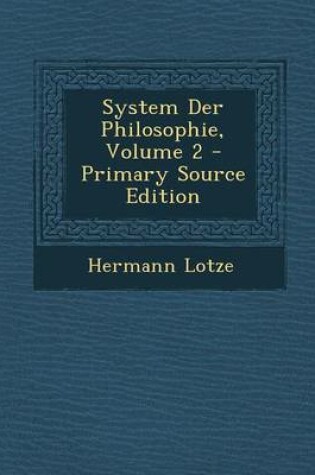 Cover of System Der Philosophie, Volume 2